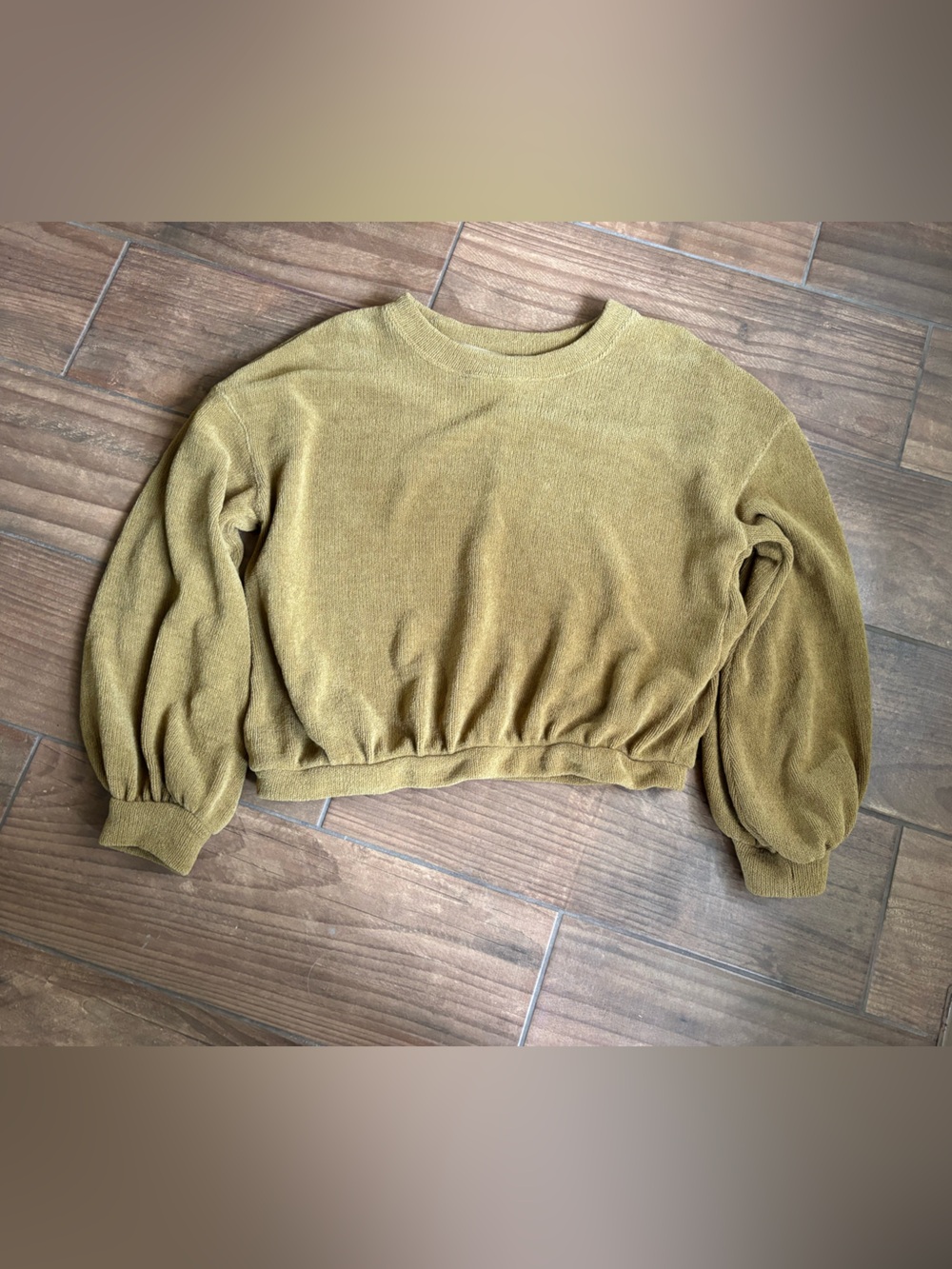 FP Beach Mustard Chenille Balloon Sleeve Sweater XL